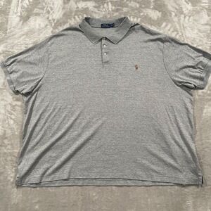 Polo Ralph Lauren Shirt Mens 5XB Gray Polo Flesh Pony Casual Preppy Golf